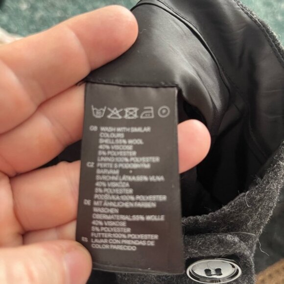 HampM wool blend lined sailor pants charcoal grey size 8 - Picture 5 of 5